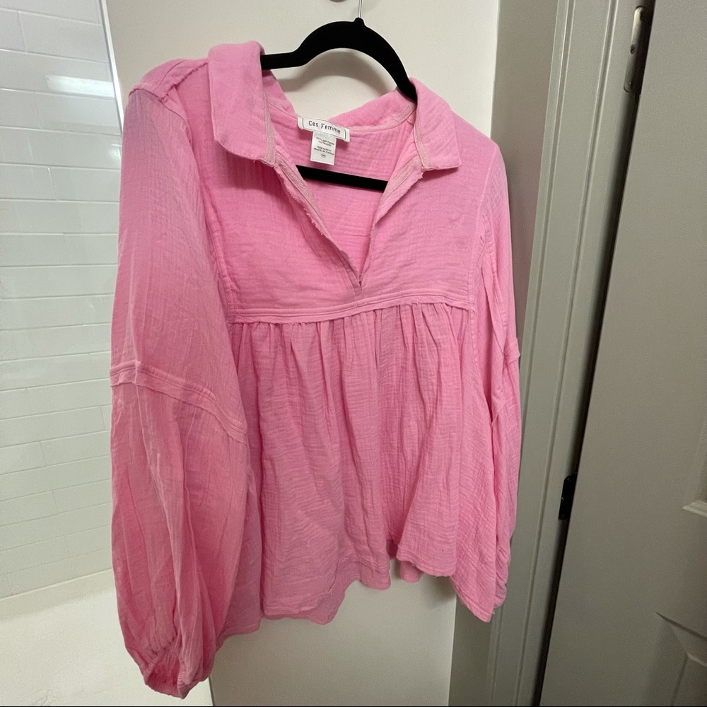 Pink Babydoll Blouse